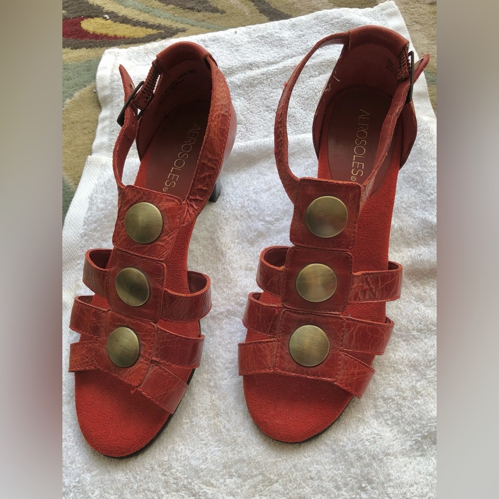 AEROSOLES Women's Red Sandals